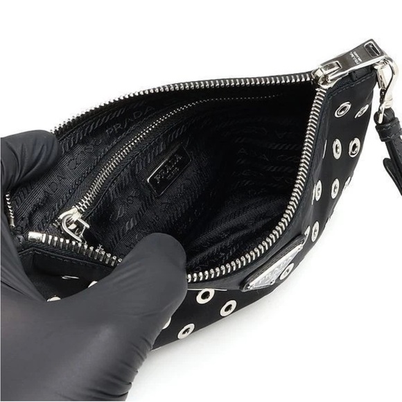 Prada Black Wristlet with Silver Eyelets - Picture 11 of 12